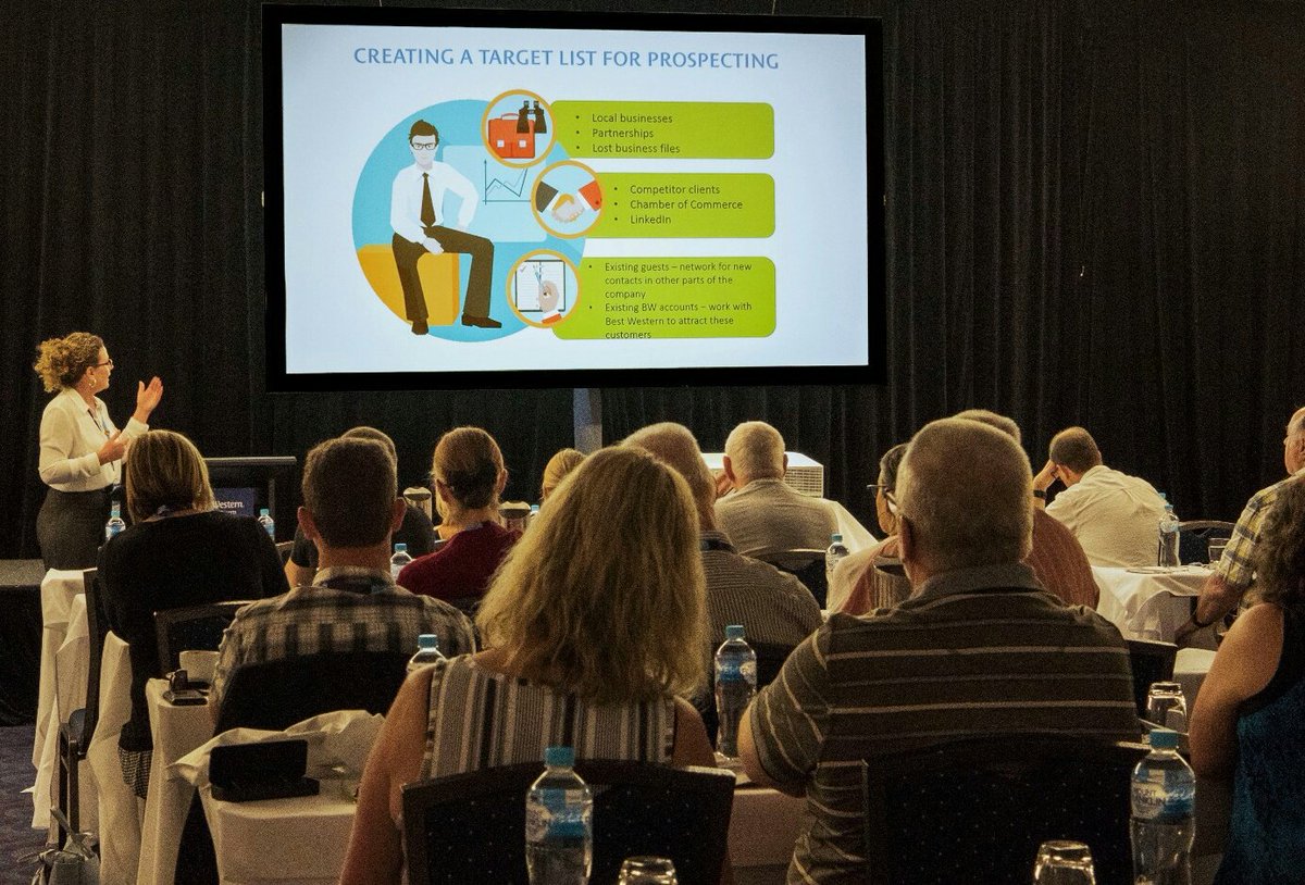 BWAConvention's tweet photo. Wkshp 1: The Strategy of Selling. Stocks: "Speak in the language of features &amp; benefits when selling your product." #BWAConvention https://t.co/IxXzqXkeZM