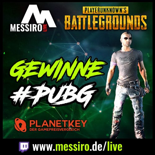 messirolive's tweet photo. Gewinne #PUBG PLAYERUNKNOWN'S BATTLEGROUNDS bei #messirolive und kämpfe ums Überleben! Zum #Gewinnspiel:  https://t.co/tgPst6vnV9 😍 https://t.co/eyxXrw8vVq