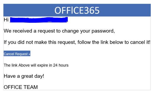 MissingChair_AU's tweet photo. We didn't reset our password, but this is a scam. Don't click on the link. #Office365 #phishing #security #buggeroff https://t.co/qjNwCZBC9b