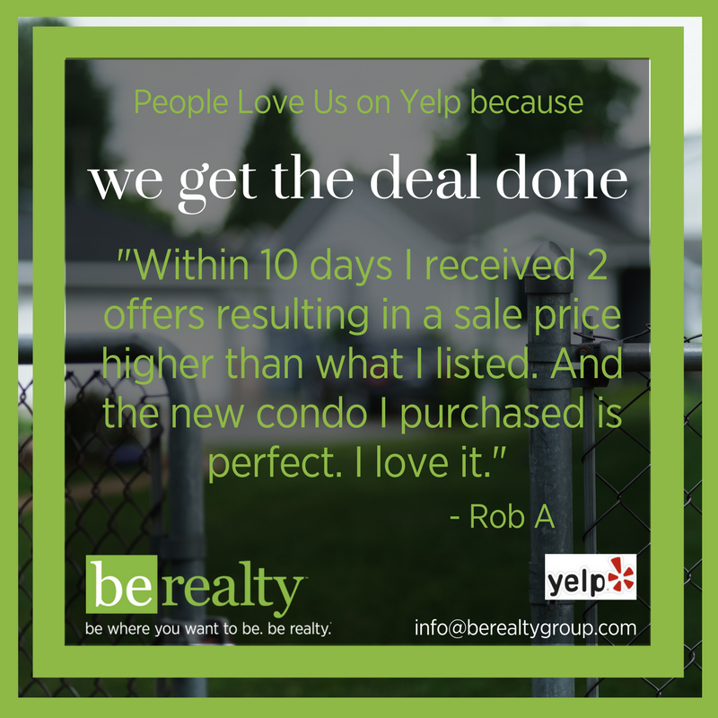 berealtygroup's tweet photo. People Love Us on Yelp because we get the deal done. #thankyou #PeopleLoveUsOnYelp #bewhereyouwanttobe #berealty https://t.co/rbLnjEvtnb