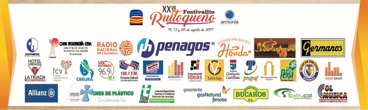 FestRuitoqueno's tweet photo. Gracias a todos los benefactores por su apoyo!! Nuestro @FestRuitoqueno se vive y se siente con lo mejor de nuestra música 🎶🎼🎹🎷🎺🎻🎭 https://t.co/Oo6nAxdCsB
