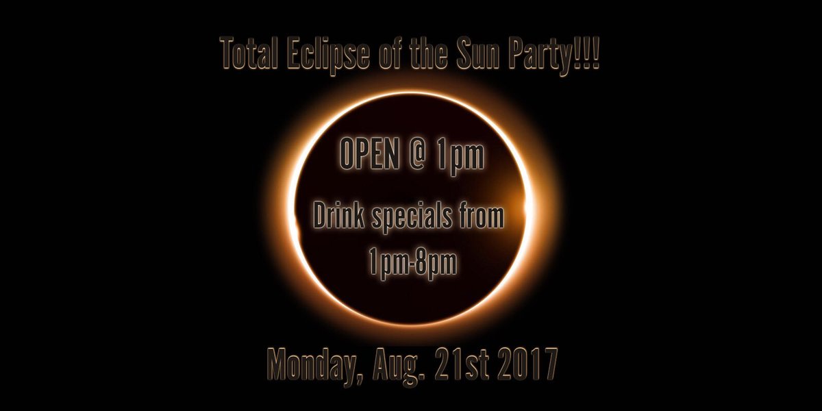 Tomorrow! Aug, 21st, we're opening at 1pm for an eclipse party!!! Drink specials from 1-8pm! #Toronto #torontoevents #drinksto #Eclipse2017