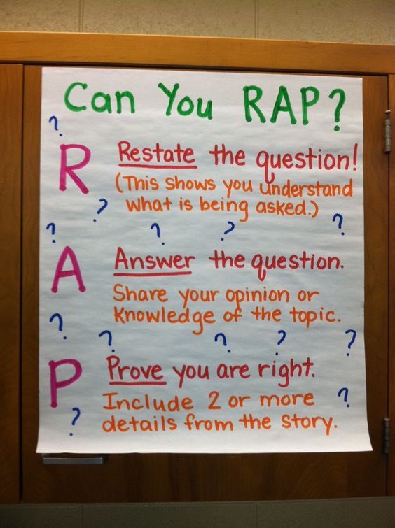 CreateNEducate's tweet image. Making sure Ss can "RAP" is a good way to ensure they give complete, detailed answers! Easy mnemonics always help- &amp;amp; maybe even a real rap!