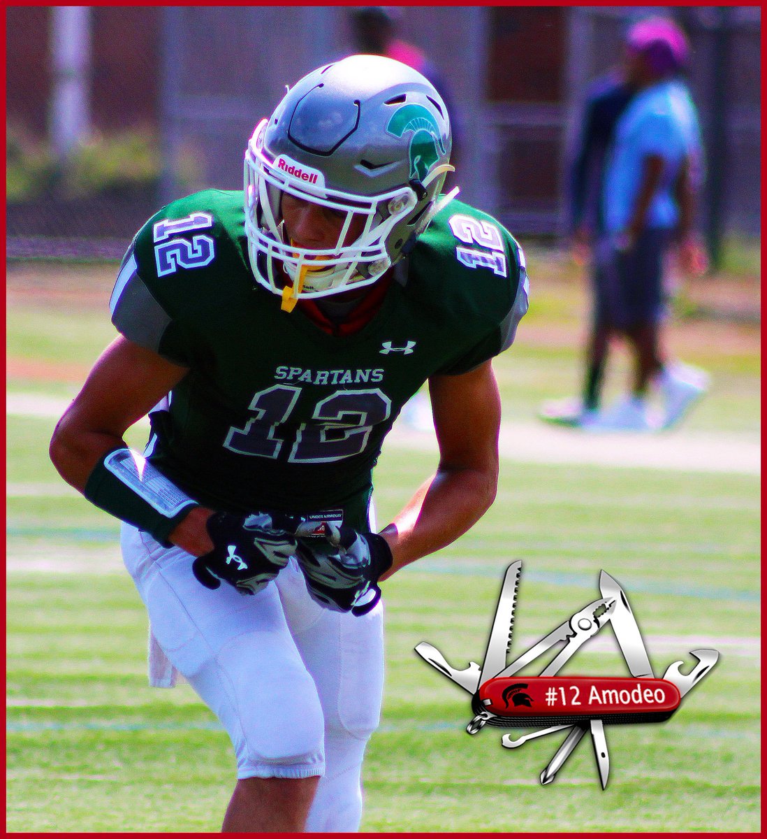 dpfootball's tweet photo. #SwissArmyKnife #JohnAmodeo #2019Spartan #ChipHunter #ATC #BigNorthConference @VarsityAces @depaulcatholic https://t.co/4gg1HIS6da