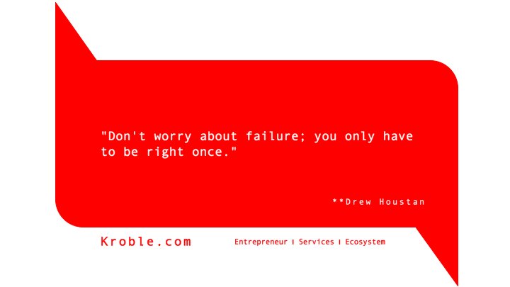 KrobleAi's tweet photo. "Don't worry about failure; you only have to be right once."

#kroble.com
#Entreprenuers #Services #Ecosystem https://t.co/FWyZFi8CoG