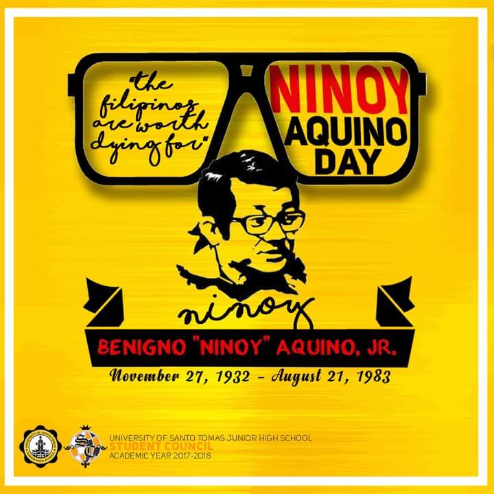 ustjhssc's tweet photo. Let us commemorate the 34th death anniversary of the man who stand with and for the Filipinos. Benigno "Ninoy" Aquino Jr. 🤔👓 https://t.co/uGwcaP9eMf