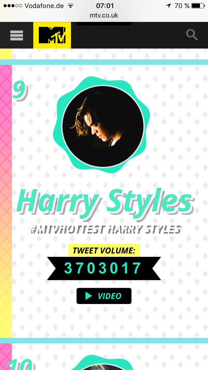 Katja1710's tweet photo. On another note, happy 9th place everybody;))) #MTVHottest Harry Styles https://t.co/vF5BEIn7wY