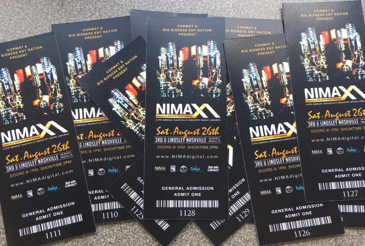 NimaNashville's tweet photo. Tickets for the 11th Annual Nashville Industry Music Awards online at https://t.co/5un59ZCqsO We will also have physical tickets available. https://t.co/gmNFseHeYA