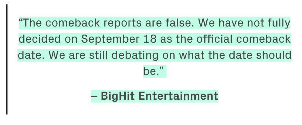 parkvminxx's tweet photo. "the comeback reports are false" 
#BTSisComing https://t.co/RgzZBD8eaH