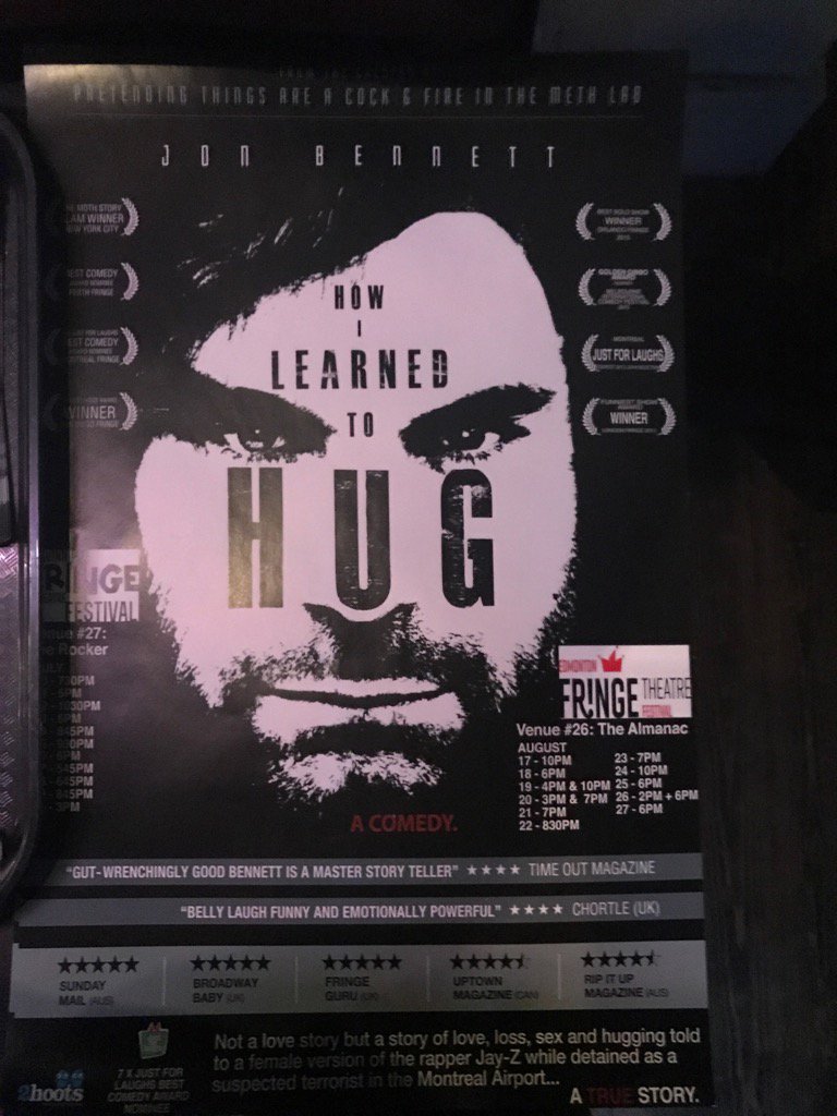 viscentre's tweet photo. #HowIlearnedtoHug #YEGFringe so funny!! Check it out https://t.co/P06SAkkFSn