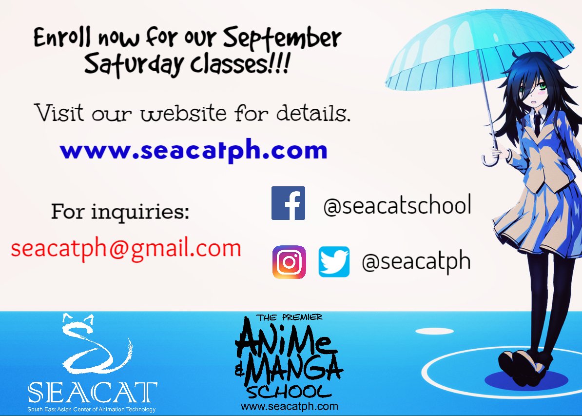 seacatph's tweet photo. Learn to draw &amp; animate! #anime #animation #animationschool #philippineschool #Manga #mangaart #mangaschool #otaku #drawing #learntodraw https://t.co/tDmgwOzbD0