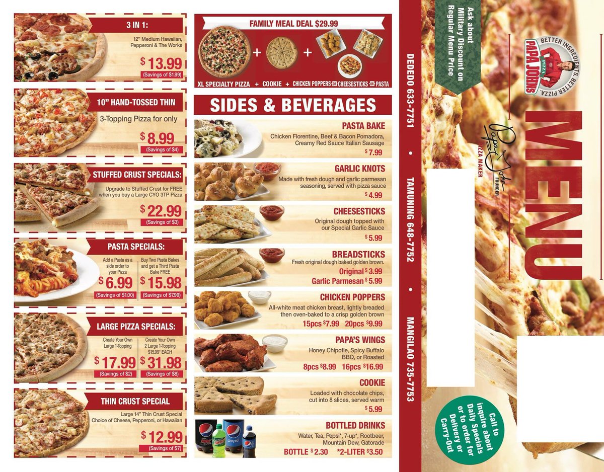 Calaméo - Papa John's Menu