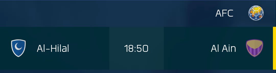 اليوم
دوري ابطال اسيا
الهلال ضد العين
شاهد واستمتع معا UFL
#UFL