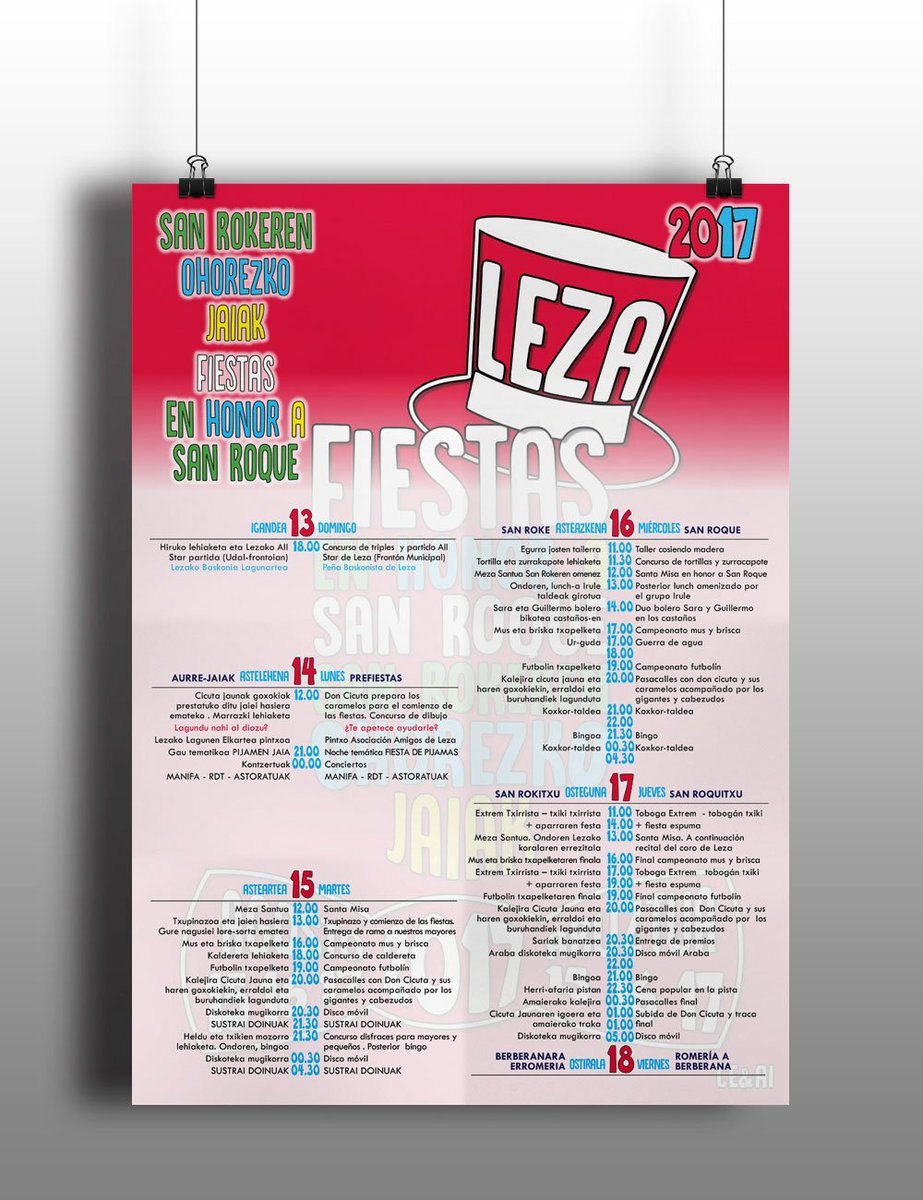 orain21's tweet photo. Leza eta Bilarko 2017ko jai liburuxka eta kartelak
https://t.co/5v3hoGHmpC
Libros y cartel de Leza y Elvillar
https://t.co/VuMBJIatn6 https://t.co/OCIPNtidoL