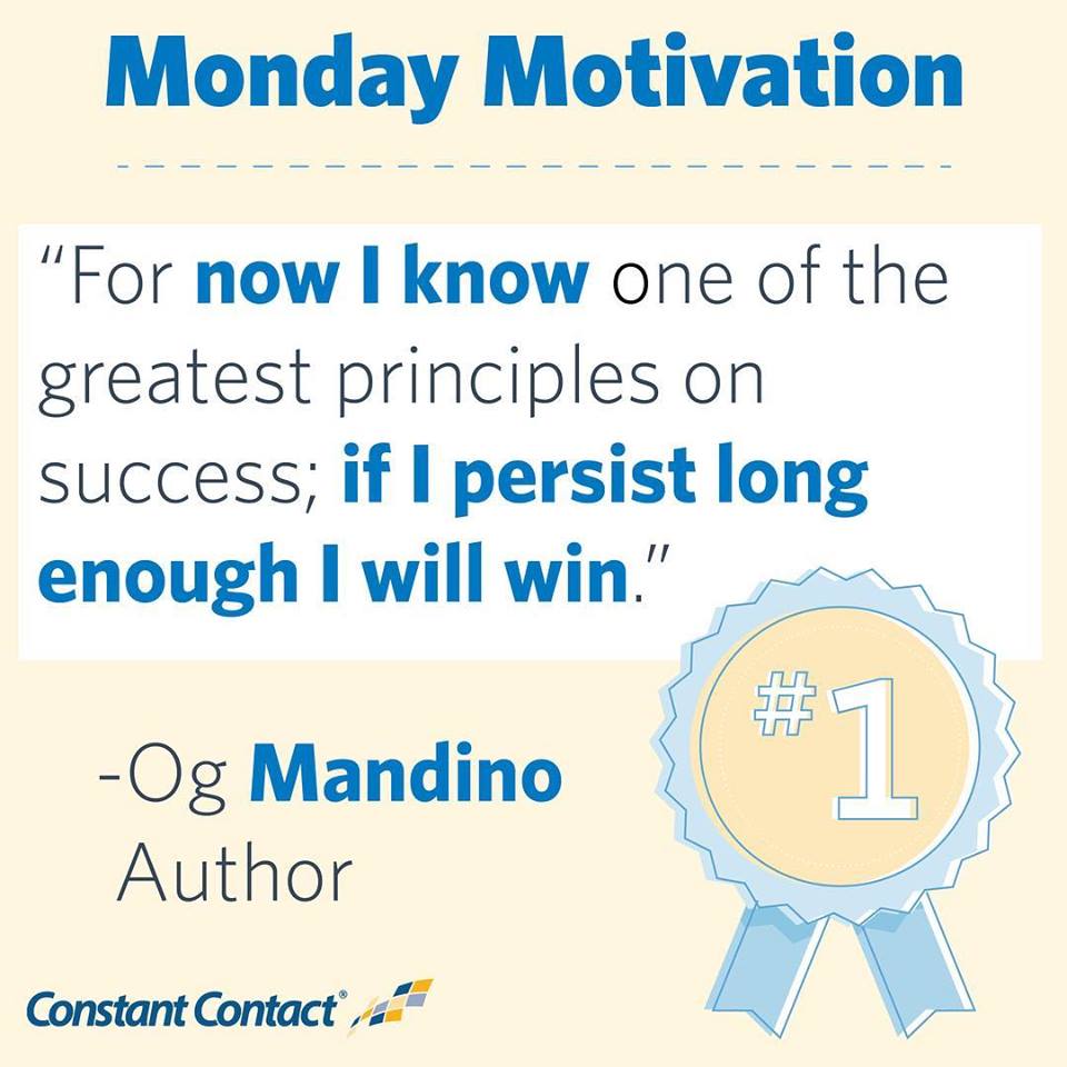 Don't let a bad day hold you back this week. Be persistent and go for the win! #MondayMotivation