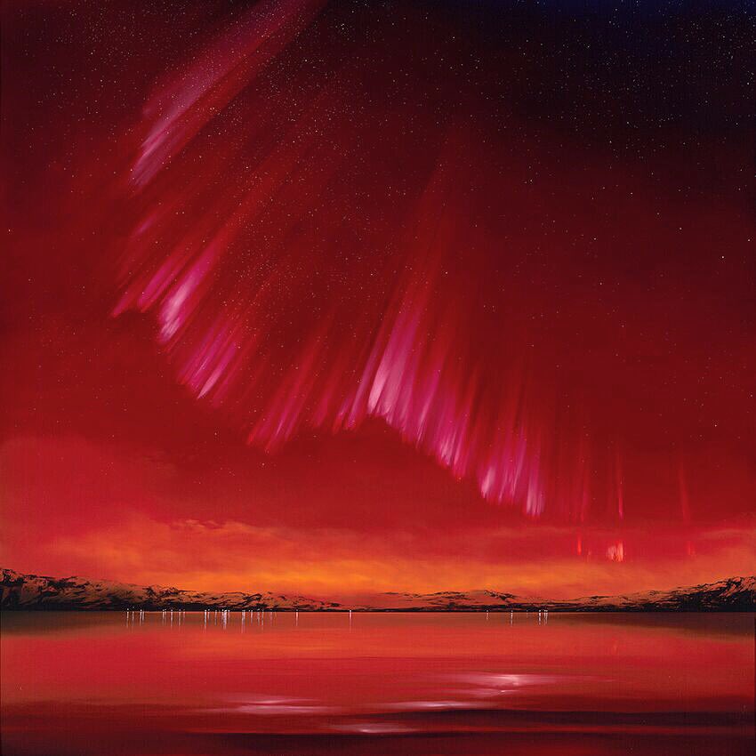Richard Rowan on Twitter: "'Perfecting beauty ' ... the first red Aurora borealis released as a limited edition sunset with a blood Aurora. #Auroraborealis #glass / Twitter