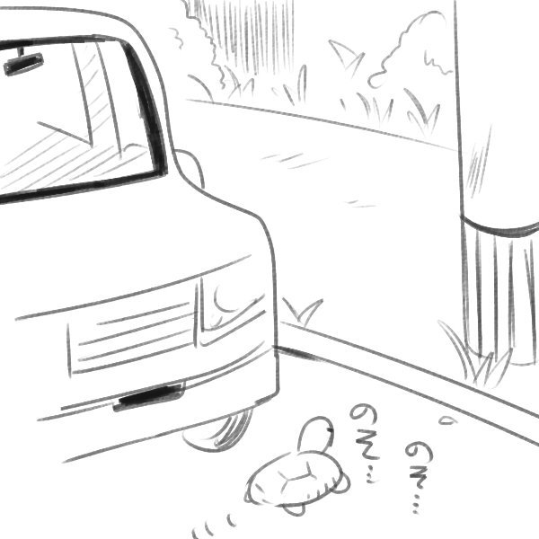 田舎道を運転してたらカメが道路を横断するのを車が止まって待ってあげてる光景を見ました。ドライバーさんからしたら勘弁してくれよ〜な事かもしれませんがこっちはほっこりさせてもらいました(๑'ㅂ`๑) 