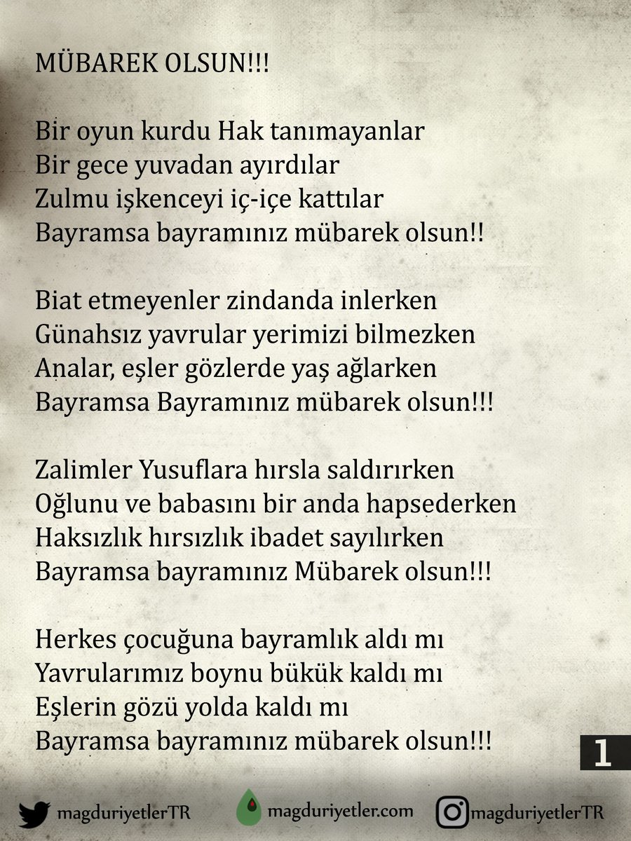 sincan cezaevinden bayram mesaji