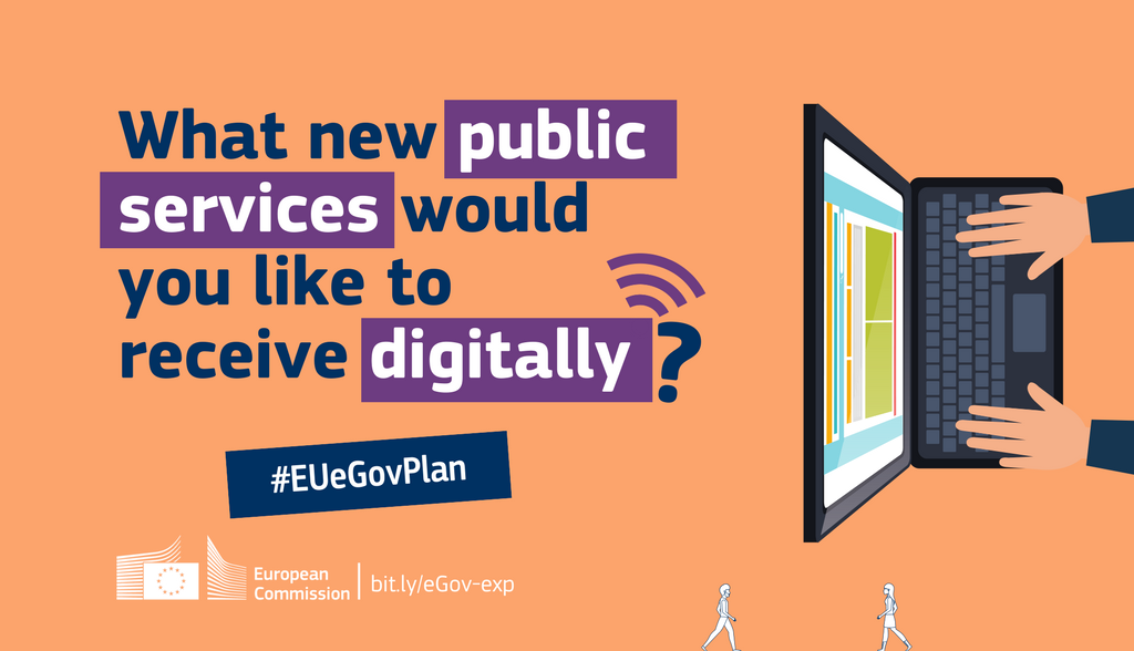 DigitalEU's tweet photo. What #publicservices should governments offer digitally? Share ideas &amp; opinions https://t.co/tkYCINHEDA #eGov4EU #egov https://t.co/5ooLpP2NsZ