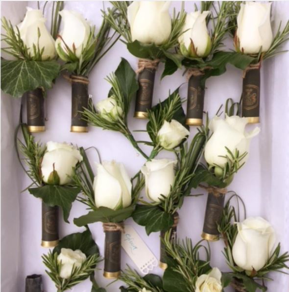 BettyBearFlower's tweet photo. Handmade #buttonholes for another fab #summerwedding. Made using gun cartridges to follow the #bridetobe theme #quirkywedding #hertfordshire https://t.co/ed2C0mh84f