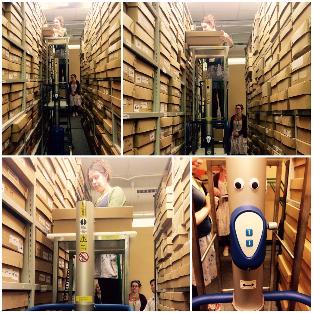 LULGalleries's tweet photo. This week's #ReadingRoomInsight the team met our new lifting helper, Newton! We can now retrieve heavy and high items much easier. https://t.co/aCf7FOwZPY