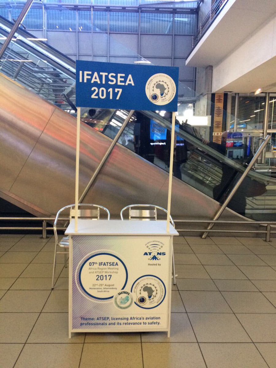 mosupye's tweet photo. IFATSEA conference airport info desk @ortambo_int ready to receive over 150 int. delegates @ATNSSA @SA_CAA #ifatseaarm17 https://t.co/RlgTeLCLFK