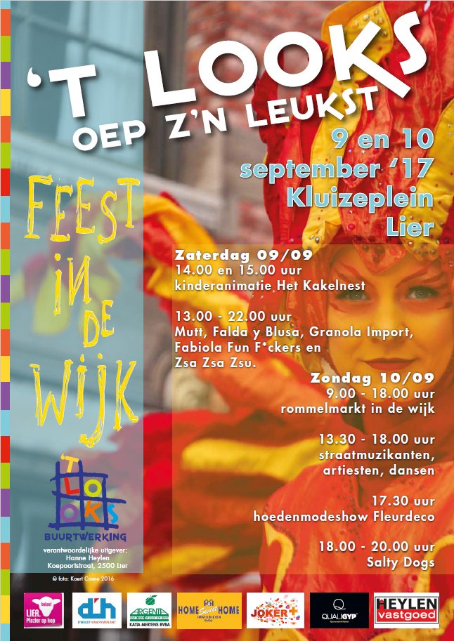 't Looks Oep z'n Leukst - Muziek, eten en drinken op de 6de editie van het gratis buurtfestival #uitinlier #lier #buurtwerking