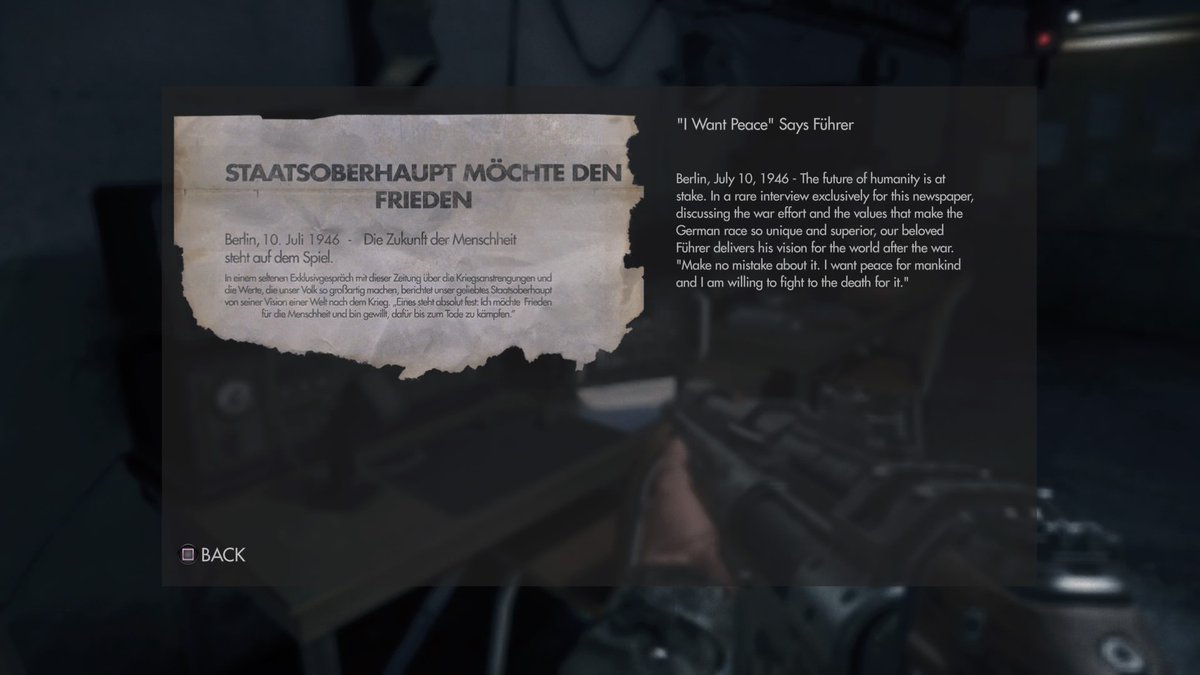 podcastnoaim's tweet photo. Gee this in no way relates to recent events, does it? #wolfenstein https://t.co/2BKH0e32xj