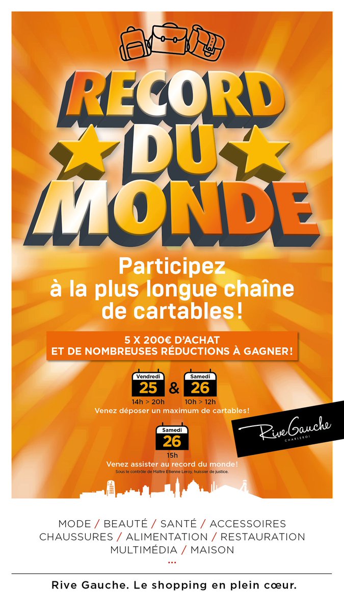 Rive Gauche vise un record du monde les 25 et 26 août prochain #RiveGauche #GUİNNESS #Cartables
