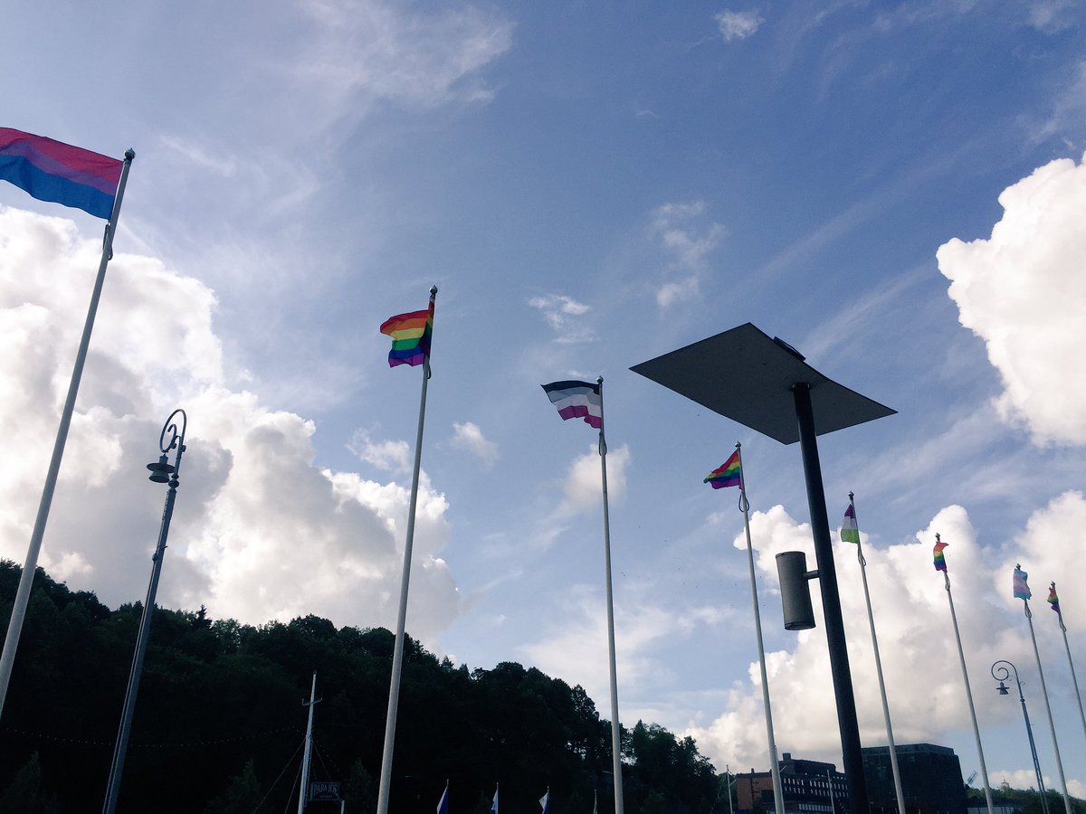 #turkupride2017 avattu! #asexual #genderqueer #bisexual #transgender liput myös perinteisen #sateenkaarilippu'n lisäksi <a href="/Turkukaupunki/">Turun kaupunki</a>'ssa 💙