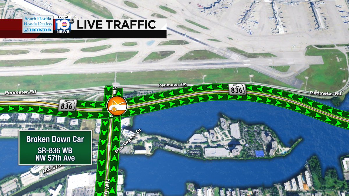 Broken Down Car has left lane blocked on SR-836 WB at NW 57th Ave #traffic https://t.co/kDI7VYCzaJ