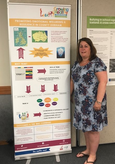 HarrogateNHSFT's tweet photo. Great to see our @GHCountyDurham & Growing Healthy North Yorks teams sharing learning at School Nurses International Conference! #SNIC2017 https://t.co/iYCyb85ZxW