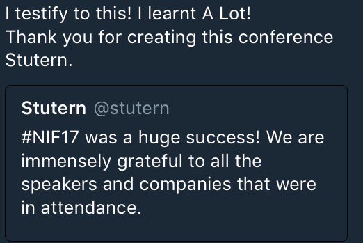 stutern's tweet photo. Testimony Time! 
#NIF17 was 'LIT' and we have testimonies and positive feedback to prove it!😊 https://t.co/oap80AKfIF