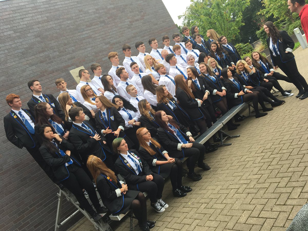 Dumbarton_Acad's tweet photo. Thanks to @HTempestPhoto for organising our S6 group shot this morning. Once the giggles stopped we got a great pic! #TeamDA https://t.co/zTInOXH5fh