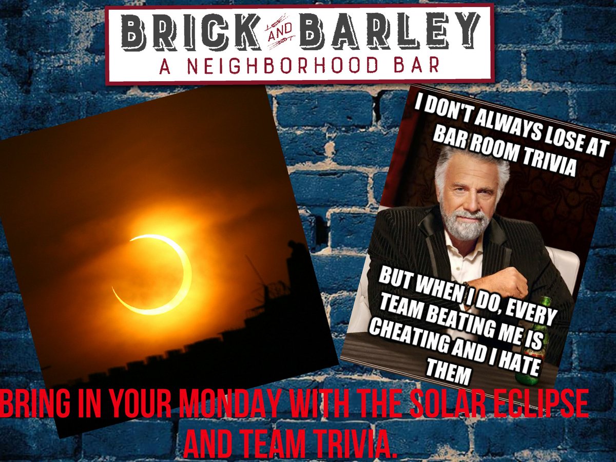 Looking directly at the eclipse will have a horrible impact on your vision. Bad eyes are not an excuse to miss Team Trivia.#Eclipse2017