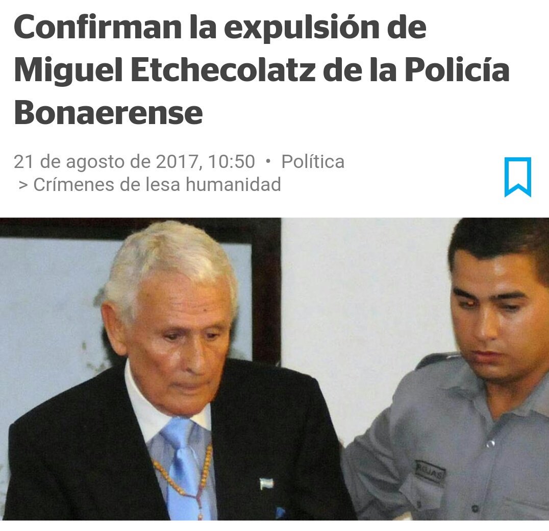 AdelanteCiudad's tweet photo. Tuvo que llegar Cambiemos para que se vaya Etchecolatz. https://t.co/QAltiEUdfC