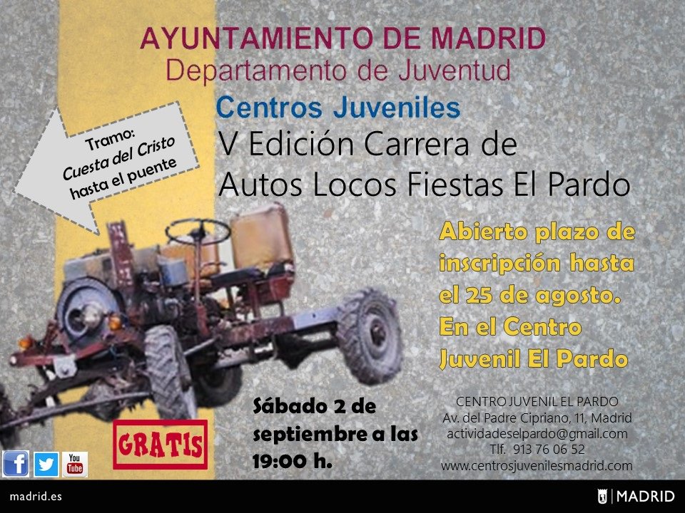 ElPardo_Madrid's tweet photo. ¿Ya tienes preparado tu #autoloco? Date prisa en montar las últimas piezas. El viernes 25, último día de inscripción https://t.co/XPHn35u5si https://t.co/zAo1Tgsv4y