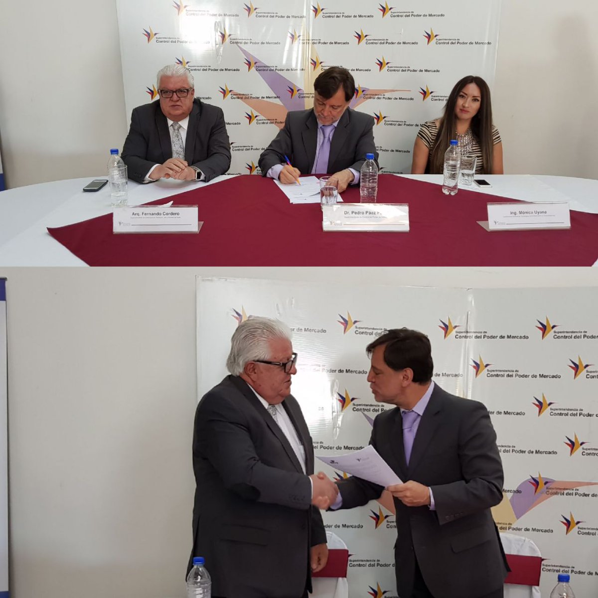 Competencia_Ec's tweet photo. Autoridades de @AntiMonopolioEC y #SOT suscriben resolución interinstitucional para la entrega del #SISCPM. https://t.co/3zRiqhOG5l