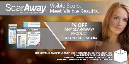 Improve the appearance of old and new scars for less. Save $4 on ScarAway® now through 8/28. bit.ly/2xkWqFR