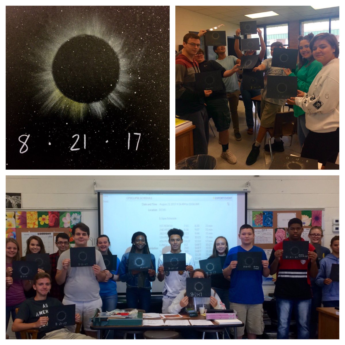 dchsart's tweet image. Creating some eclipse art today in Mrs. Hedge&apos;s class! @DCcougarnation