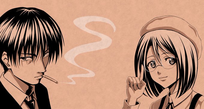 リボンつけ忘れてたり、色間違ってたりを修正。
なおリボンはヘッダーに写らないもよう。
#タバコ #眼鏡 