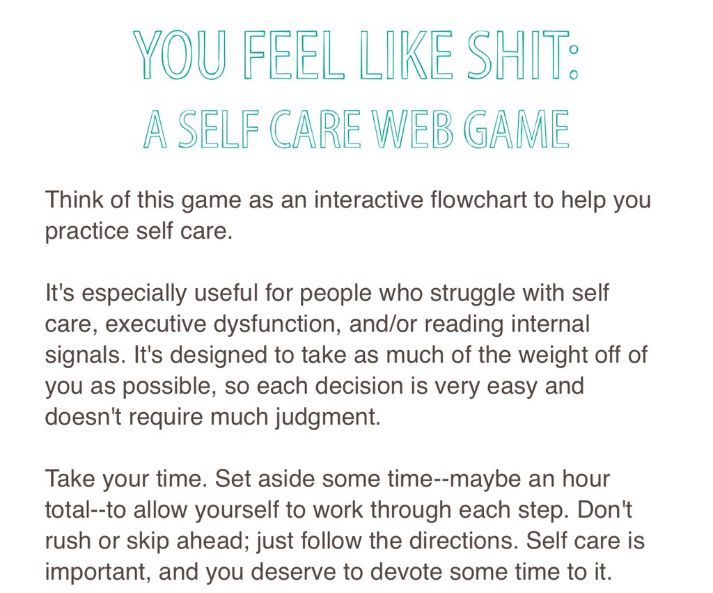 Self Care Flow Chart