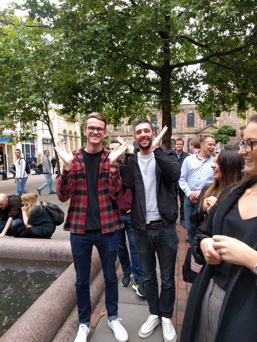 freshwalks's tweet photo. Thanks to @grimeswastaken @BizNetYoungProf for replicating our statues today. #StatuesTour https://t.co/lsPTthqmT3