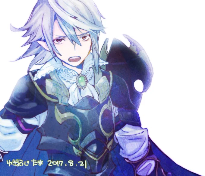 「FEif ニーベルングの宝冠」単行本上巻(紙の本)の発売が9月25日に決定いたしました。お問い合わせ等は一迅社さんまでお願いします〜!画像は一度カラーで描いてみたかった男カムイのダークブラッドです(ニーベルングはカムイは女性で描かせていただいております〜) 