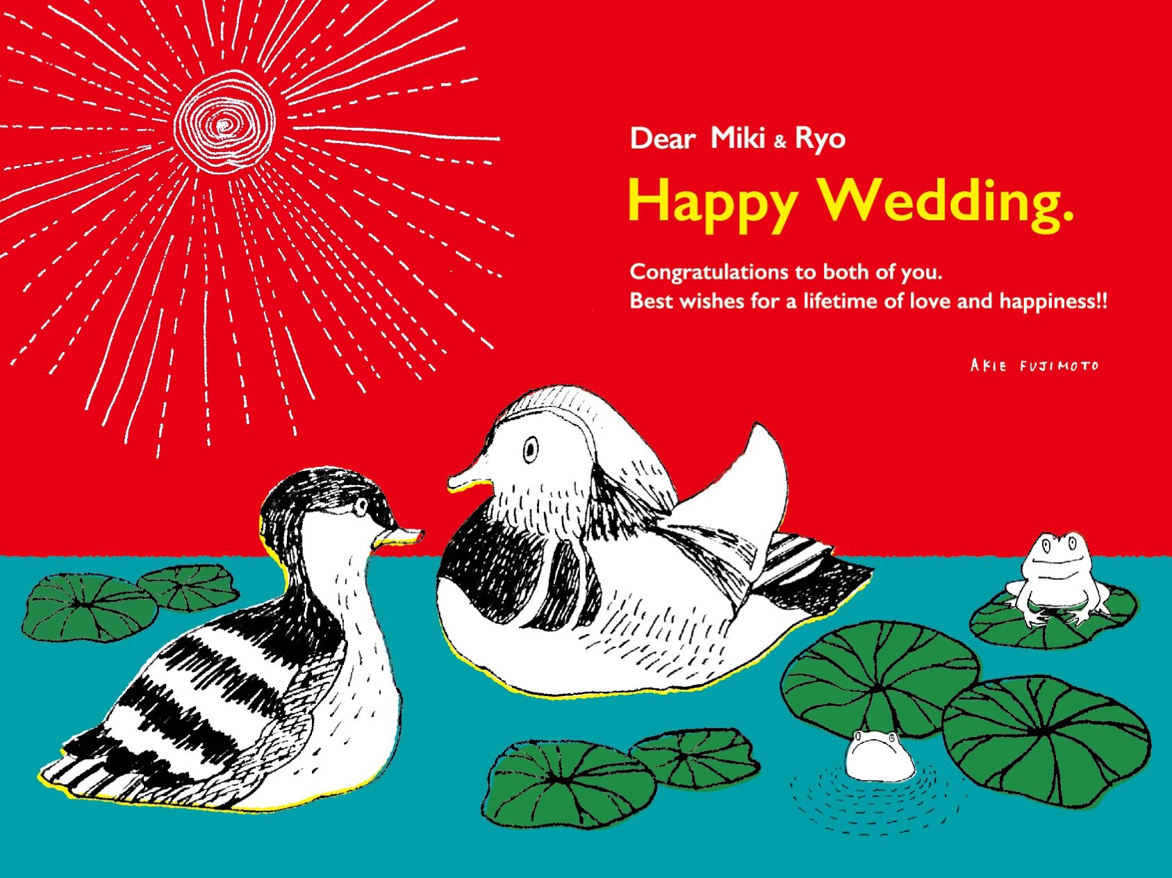 Bomhop おしどり夫婦になってくださいという意味を込めて描きました W おしどり夫婦 結婚おめでとう ご本人に届け 笑 そして 動物のイラストだけで興味を持ってくれる方へ届け T Co Bqhdsyoldd Twitter