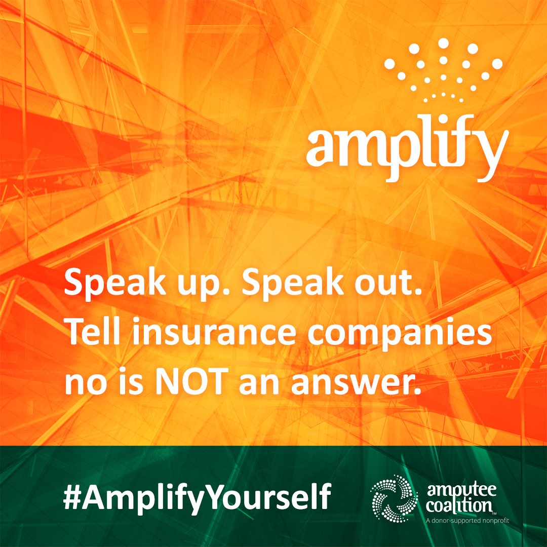 AmputeesUSA's tweet image. Have you been denied for a prosthetic? Contact your insurance provider &amp;amp; tell them &quot;No is not an answer&quot; -&amp;gt; bit.ly/AmplifyYoursel…