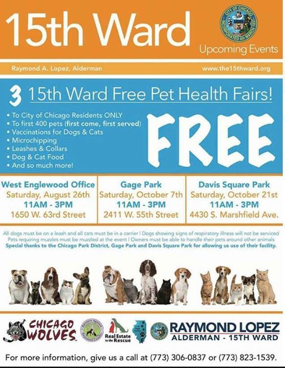 LostDogsIL's tweet photo. Free Pet Health Fair
Saturday, August 26th
West Englewood Office
11am - 3 PM
Sponsored by #LostDogsIllinois, Chicago Wolves & #Realestatet… https://t.co/TDWIJqaErV