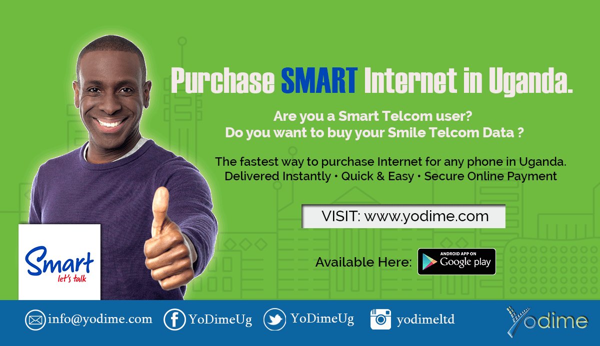 YoDimeUg's tweet photo. Recharge @Smart_Uganda Data 24/7.   We make sure you are connected 24/7.#TopUpData #SmartTelecom #RechargeInternet https://t.co/TkHA7tFwh8