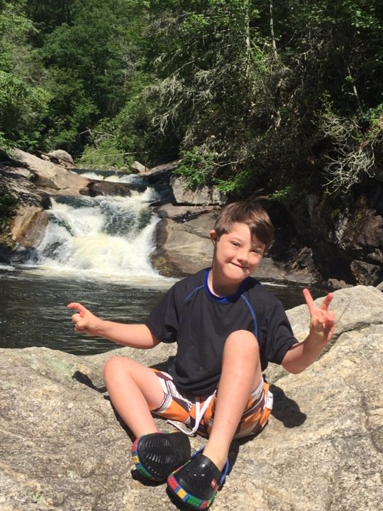 Zachary hanging by the falls #TodaySummerMoments