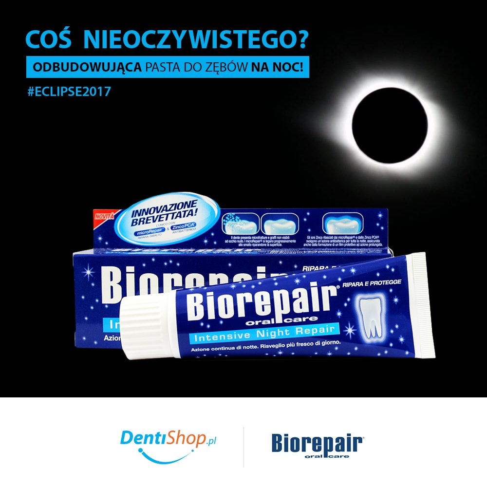 DentiShop's tweet photo. W oczekiwaniu na #zaćmienieSłońca sprawdź idealną na noc, odbudowującą pastę od #BioRepair: 💙 https://t.co/sMbvCp68oC 💙 #Eclipse2017 https://t.co/3MFR66akxA